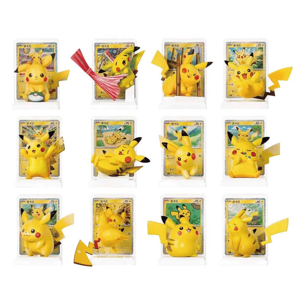 Pikachu Figure Collection – the 12 figures with their matching cards